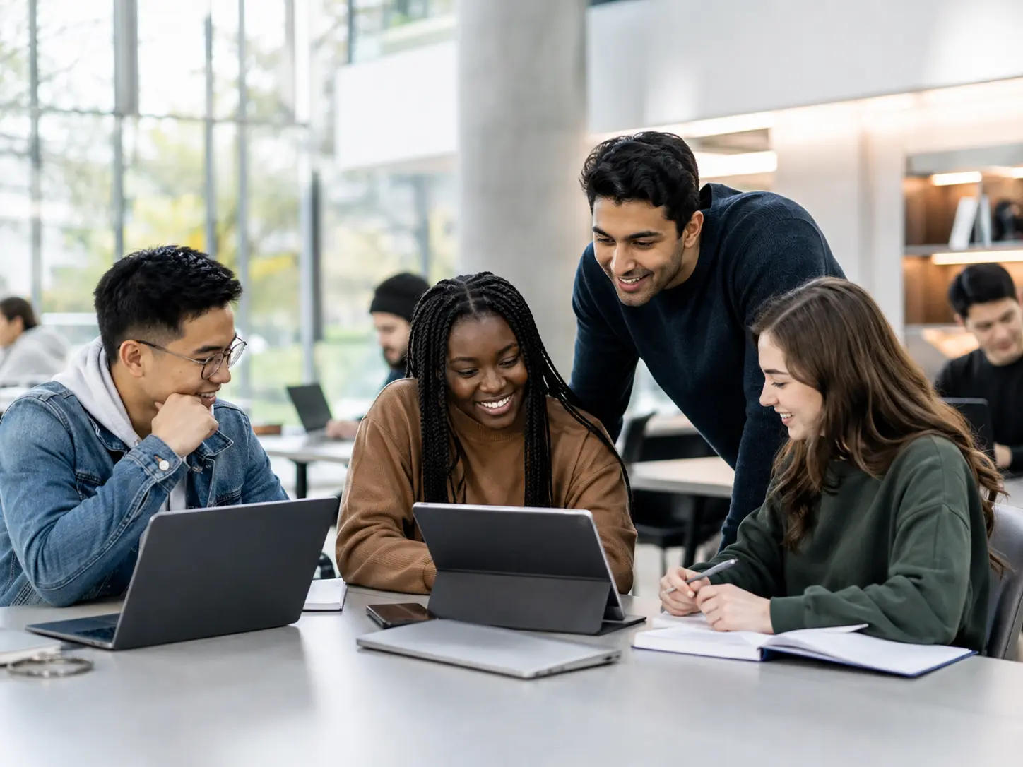 Students working together on a laptop